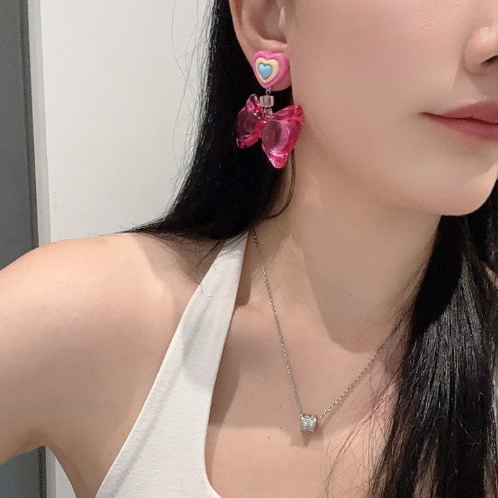 Wholesale Girls'  colorful transparent crystal ear clips